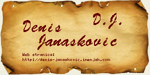 Denis Janašković vizit kartica